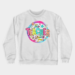 This Teacher Is Glowing Hello Summer Funny End Of School T-Shirt Crewneck Sweatshirt